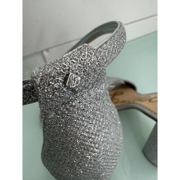 Sam Edelman Yaro Women's 9.5 Ankle Strap Blocked Heels Shoes Shimmer Bling - Picture 5 of 16